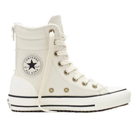 Converse Other - Juniors Converse Leather & Fur High Tops